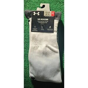 Under Armour UA Soccer Cushioned Over The Calf Socks White Men 8.5 13 Women10 14